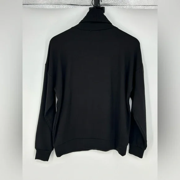 "NWT" LOFT Mock Neck Sweatshirt Pullover In Black- Women's Small - Picture 2 of 9